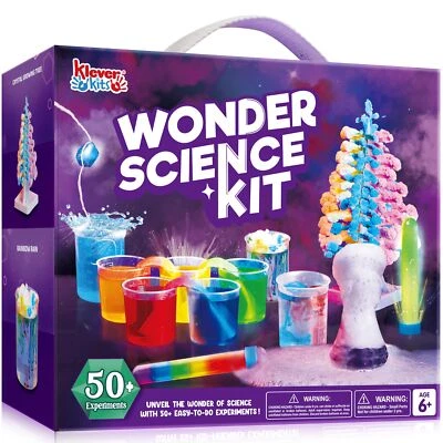 KLEVER KITS 50+ Experimente für Kinder Kristallbaum Chemiebaukasten STEM Aktivitäten Spie...