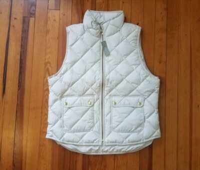 専用 XL NEW WOMEN'S XL J CREW EXCURSION VEST QUILTED DOWN BLEACHED SAND | eBay