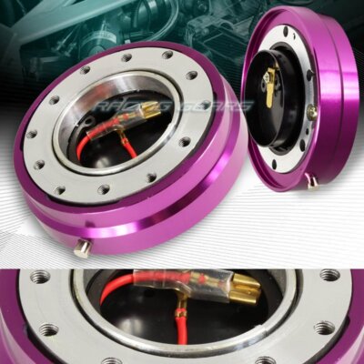 UNIVERSAL 6-HOLE 1'' THIN STEERING WHEEL PURPLE QUICK RELEASE SHORT HUB ADAPTER