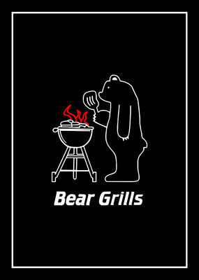 2er Pack schwarze Baumwoll Geschirrtücher enthält: 1 x Bärengrills 1 x BBQ Regeln für Männer