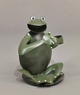 9934156 Flaschenhalter Frosch farbig grün 17x15x21cm