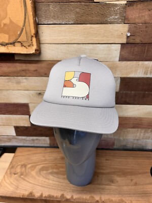 NWT TOPO DESIGNS Toposcape Light Gray Foam Trucker Snapback Hat Baseball Cap