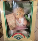 CABBAGE PATCH KIDS 1984 LT BRN PIGTAILS BLUE EYES BOXED PINK OUTFIT FAITH MADDY