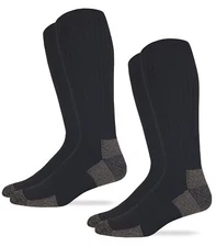 Mens Ultra-Dri Over the Calf Steel Toe Work Boot Socks 2 Pair Pack Black X-Large