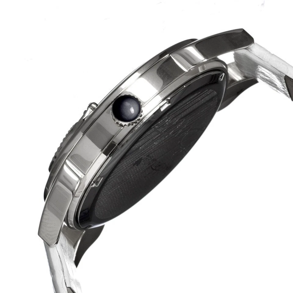 NUEVO Reloj Bertha BR2101 Mujer Colección Arco Negro Madre Perla Correa Blanca SS Foto 2 de 3