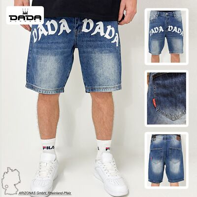 DADA SUPREME Herren Jeans Shorts Baggy Denim Bermuda Pants