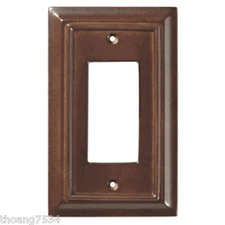 Dark Walnut Fiberboard Single GFCI Decora Rocker Light Switch Wall Plate Toggle
