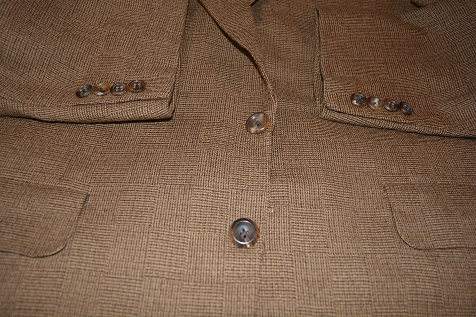 $3895 Oxxford Ropa Lana Marrón Chaqueta Blazer 40R 40S Saks Fifth Ave Hecho a Mano Foto 4 de 4