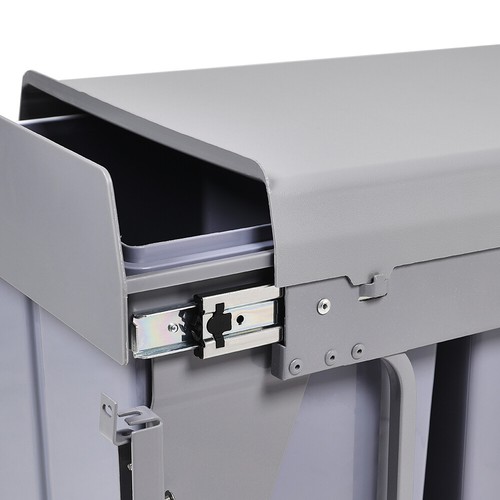 40L Kitchen Insert/Pull Out Recycling Waste Bin Cabinet Built-in Trash Dustbin - Picture 9 of 13