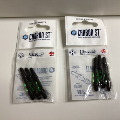 S086 Harrows Dart Carbon ST Shaft Dartshaft mit Pyramid Ring 6 Stück Zubehör