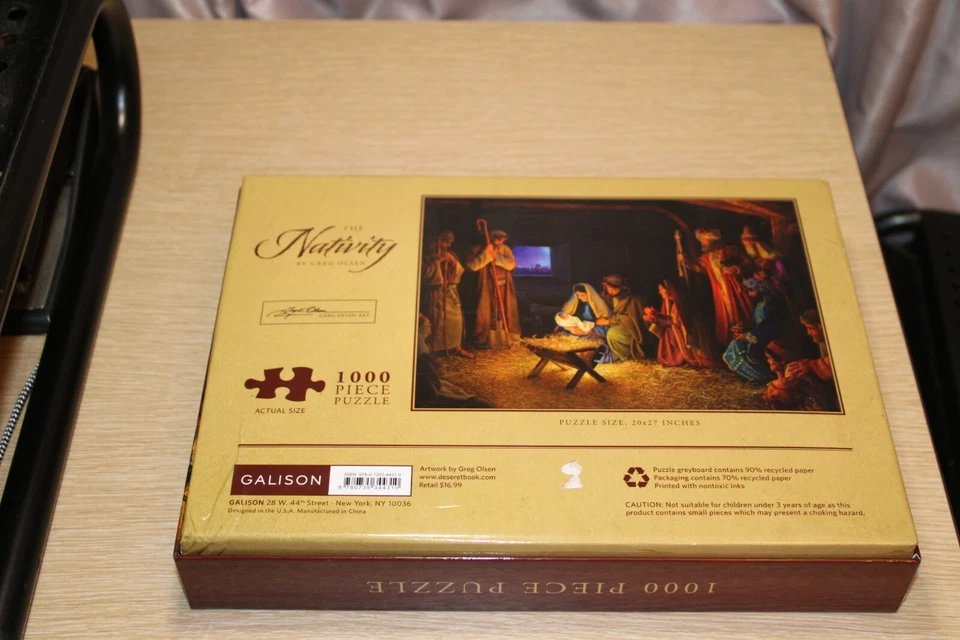 GALISON Greg Olsen The Nativity 1000 Pieces Puzzle 20" X 27" NEW IN OPEN BOX - Image 2 of 4