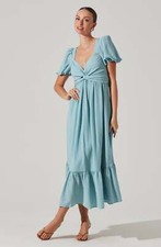 TWIST BUST TIE BACK MIDI DRESS ASTR S M L XL