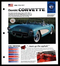 Chevrolet Corvette (USA 1956-1957) Spec Sheet 1998 HOT CARS Sports Cars #3.120