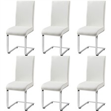 6 Sedie Sala Pranzo Cucina Moderne Ecopelle Metallo Bianche/Nere/Grigie/Marrone