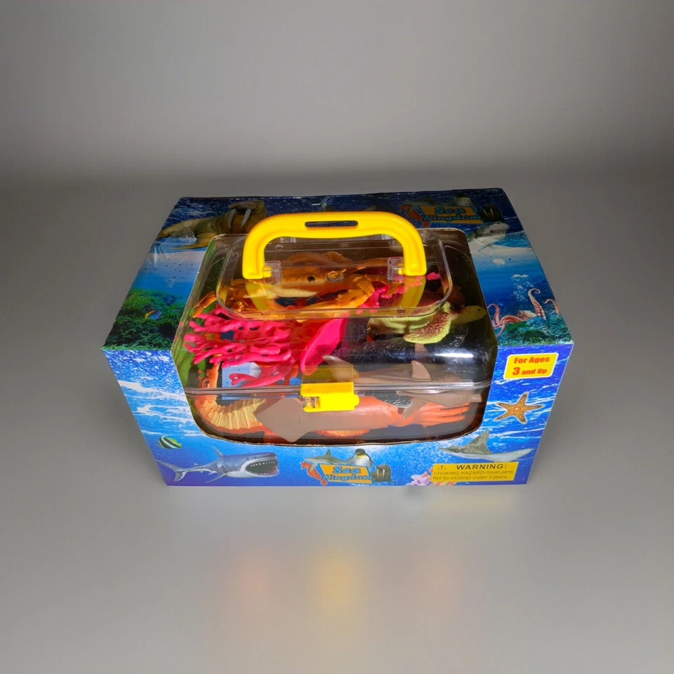 12 Pieces Ocean Animal Play-set STEM Education Toy w/ Storage Case for Kids - Image 2 of 4
