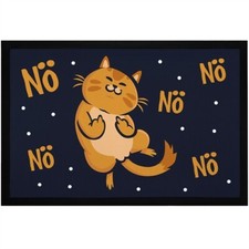 Fußmatte Katze mit Spruch Nö Mittelfinger Fuck you lustige Türmatte rutschfest