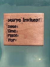 You're Invited Rubber Stamp DOTS Confetti Invitation N107 For All Occasions