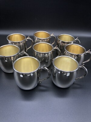 Towle Set Of Silverplate Punch Bowl Mugs