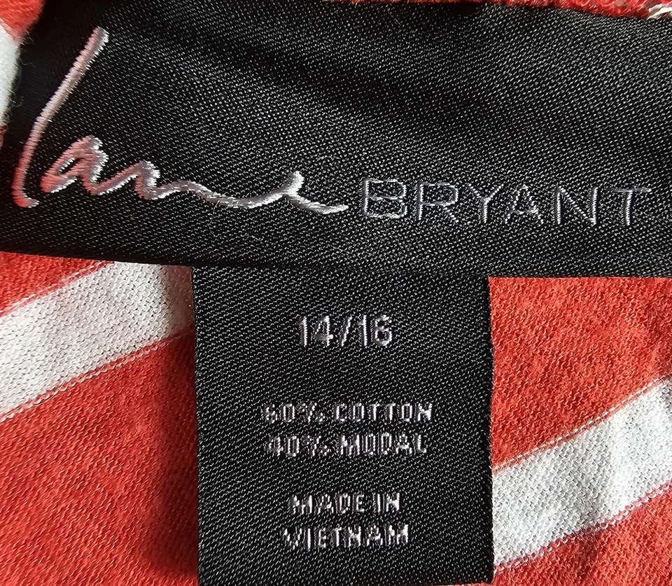 Lane Bryant Womens Skirt Size 14/16 14W/16W Red White Striped - Image 2 of 4