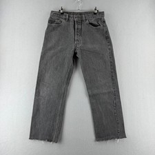 Vintage Levis Jeans Mens Fits 32x26 Faded Black 501 Straight 80s 90s Made in USA