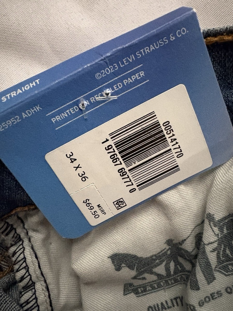 514 Levi's NEW Ｌa Straight 36 X 34 Size Jeans Denim Blue Mens Stretch 犬服・アクセサリー