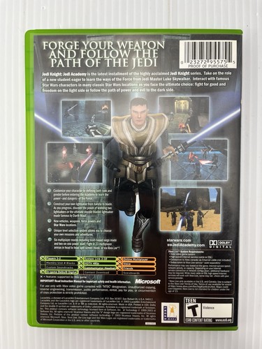STAR WARS JEDI KNIGHT JEDI ACADEMY X-BOX XBOX COMPLETE GAME DISC & CASE - Picture 2 of 4