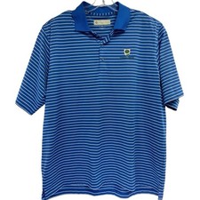 Donald Ross/Hidden Creek Mens XL Blue/White Striped Golf Polo Shirt (S26) NW/OT