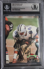 Jay Novacek Dallas Cowboys Autographed 1992 Topps Stadium Club Football Card BAS