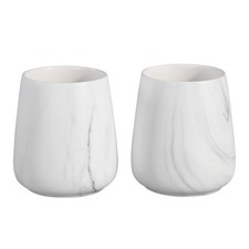 2Pcs Toothbrush Holder for Bathroom - Marble White Ceramic Tooth Brushing Hol...