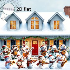 12pcs Christmas Decorations Snowman Yard Signs with Stakes