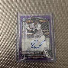 2025 Bowman Chrome EDUARDO HERRERA Purple Mojo Refractor Auto /199 White Sox