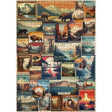 Vintage National Parks Puzzle for Adults 1000 Pieces, Travel Poster Landscape