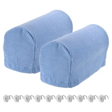 2pcs Stretch Armrest Cover Armchair Anti-Slip for Sofa Couch Denim Blue w/Pins