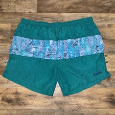 Bugle Boy Sport Swim Trunks 90s Retro Teal Green Size M
