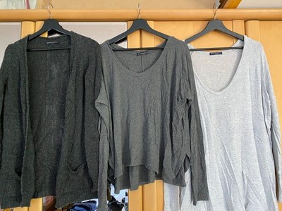 3 tlg. BRANDY MELVILLE PAKET Damen Gr. XL Weste Shirts Grau Hellgrau Kleidung