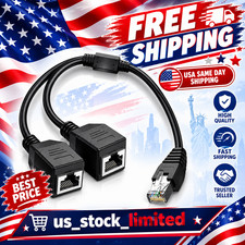 RJ45 Splitter Adapter 1 to 2 Port Ways CAT 7 6 5 LAN Ethernet Cable Connector