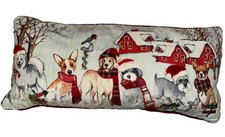 Vintage holidayDog pillow Throw for Winter Holiday Home Decor