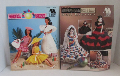 (2) Vntg Annie's Attic Doll Fun in the Sun & Reversible Ruffles Crochet Books