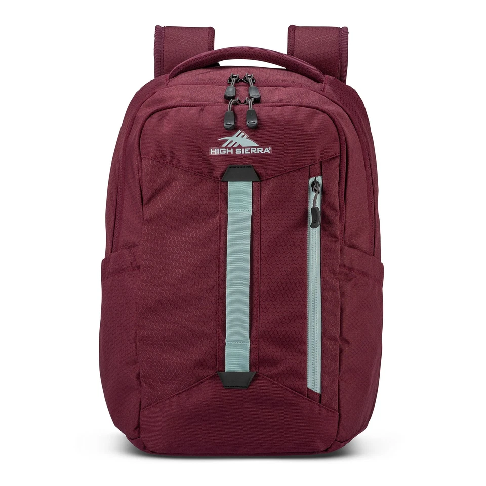 Mochila grande High Sierra con funda para dispositivo y correas ajustables, granate Foto 2 de 4