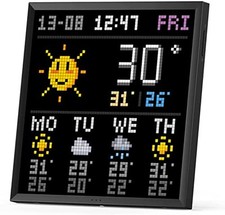 Divoom Pixoo 64 Pixel Art Digital Frame 64x64 App Control Smart Clock Black