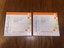 X 2 Andalou Naturals Pumpkin Honey Brightening Glycolic Mask 1.7 Oz Each