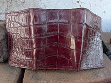 Genuine American Wild Alligator Trifold Wallet Mens Leather Hide Skin Gator JN71