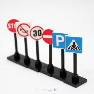 1Set 1/12 Scale Doll House Miniatures City Traffic Barriers Speed Limit Signage