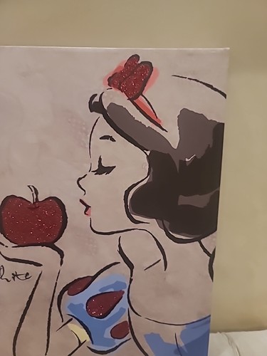 Disney Artissimo Princess Snow White 16x20 Canvas Wall Hanging Glitter Target - Picture 3 of 7