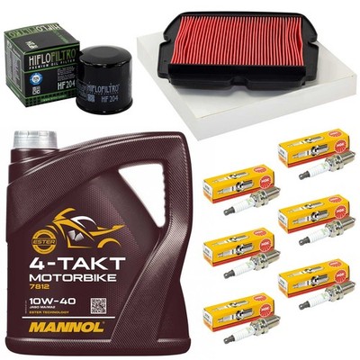 Wartung Zündkerzen Ölfilter Luftfilter Öl 4L Set für Honda GL 1800 Goldwing -17