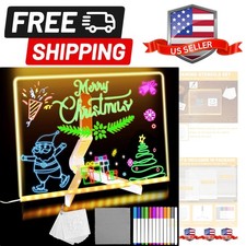 Lumiboard LED Drawing Board, Light Up Acrylic Dry Erase Board 7.9x7.9” with S...