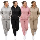 Women Hoodie Tracksuit Set Lounge Wear Ladies ZipUp Sweatshirt Joggers Suit Pant