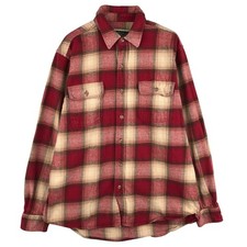 Used 2000'S FIELD and STREAM Ombre Check Long Sleeve Heavy Flannel Check Shi...