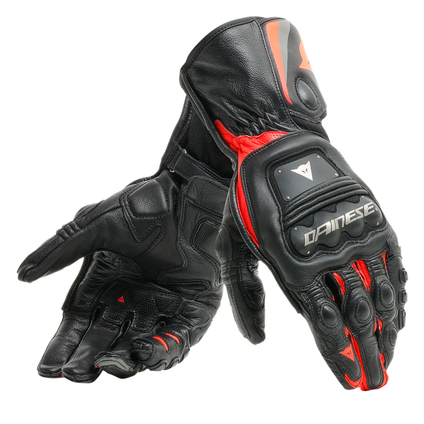 Dainese Steel Pro Black/Fluo-Red Race Track Sports Leather Motorcycle Gloves XL