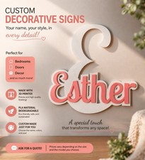 Custom Decorative Name Sign PLA White Pink Wall Mounted Bedroom Entryway D cor